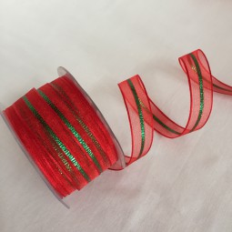 Glitter Stripe rot grün rot 15 mm 15 m