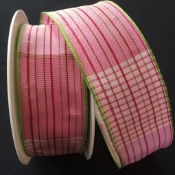 Novell pink Streifen hellgrün 40 mm 20 m mit Drahtkante