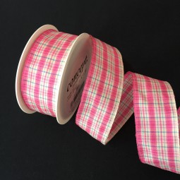 Dekorationsband Ben creme Streifen pink 40 mm 20 m