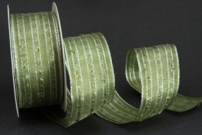 Spirit grün silber mit Drahtkante 40 mm 20 m