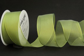 Natalie Uniband grün mit Draht 40 mm 15 m