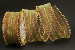 Pharao dunkelrot gold mit Drahtkante 40 mm 15 m