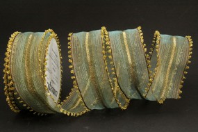 Pharao gold blau mit Drahtkante 40 mm 15 m