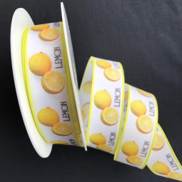 Lemons Zitronen Digitaldruck mit Drahtkante 25 mm 25 m