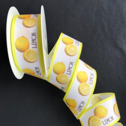Lemons Zitronen Digitaldruck mit Drahtkante 40 mm 25 m
