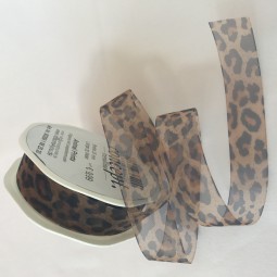 Animal Print Leopardenmuster Organza braun 25 mm 20 m