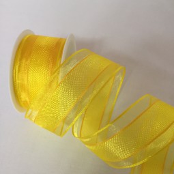 Mia gelb transparent mit Drahtkante 40 mm 20 m