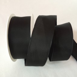 Uniband Lua schwarz mit Drahtkante 40 mm 25 m