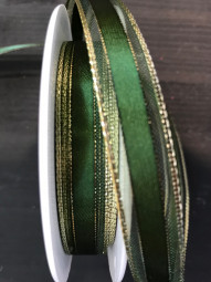 Montego grün Motiv Streifen gold 15 mm 20 Meter