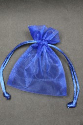 Organza-Säckchen blau 7 x 10 cm