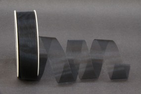 Organza geschnitten schwarz 25 mm
