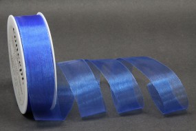 Organza geschnitten blau 25 mm